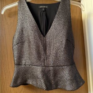 Banana Republic Black and Gray Peplum Blouse